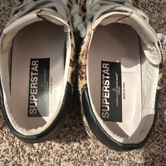 Golden Goose Leopard Print Sneakers with Black Star size 40 - Picture 6 of 10